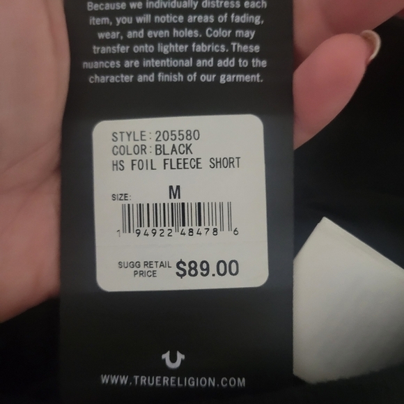 NWT True Religion high rise sweatshirt material shorts size medium - Picture 6 of 11